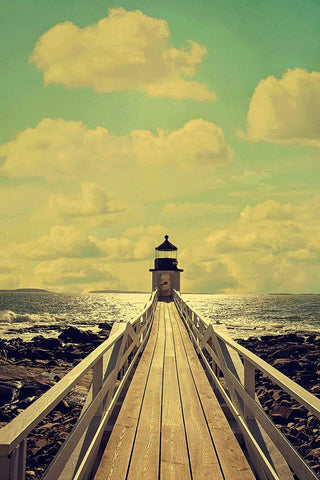 The Lighthouse Black Ornate Wood Framed Art Print with Double Matting by Grippo-Pike, Carrie Ann
