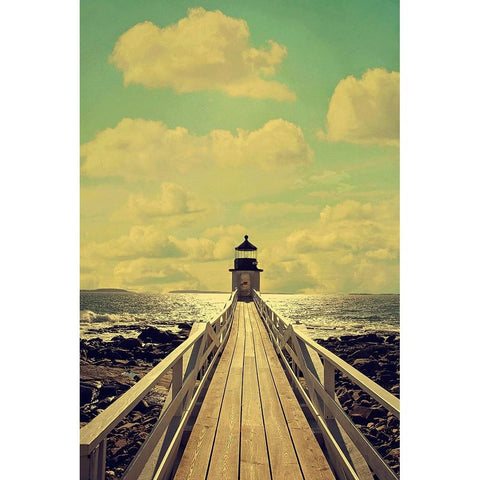 The Lighthouse Black Modern Wood Framed Art Print with Double Matting by Grippo-Pike, Carrie Ann