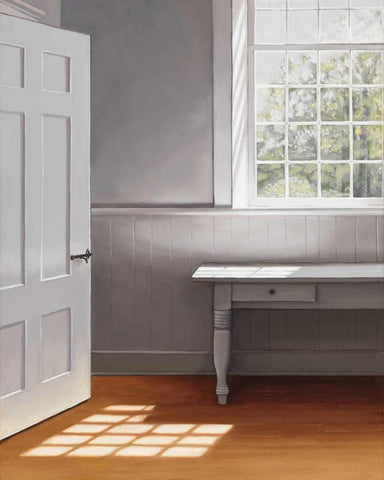 Open Door White Modern Wood Framed Art Print with Double Matting by Gobin, Carol