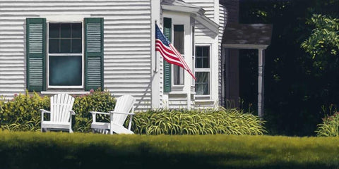 Summer Day White Modern Wood Framed Art Print with Double Matting by Gobin, Carol