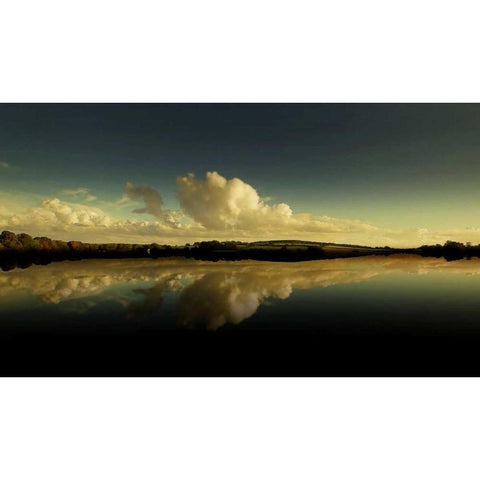 Cloud Reflection Black Modern Wood Framed Art Print with Double Matting by Goncalves, Adelino