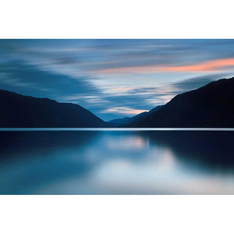 Lake Crescent Dusk Black Modern Wood Framed Art Print by Gendreau, Katherine