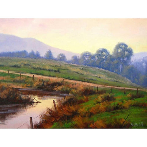 Afternoon Glow Black Modern Wood Framed Art Print with Double Matting by Gercken, Graham