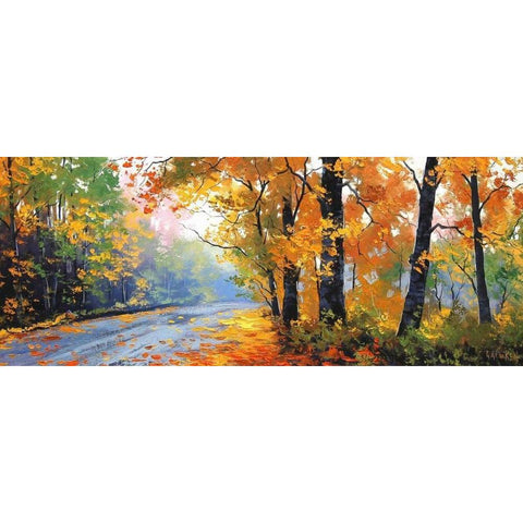 Autumn Backlight Black Modern Wood Framed Art Print with Double Matting by Gercken, Graham