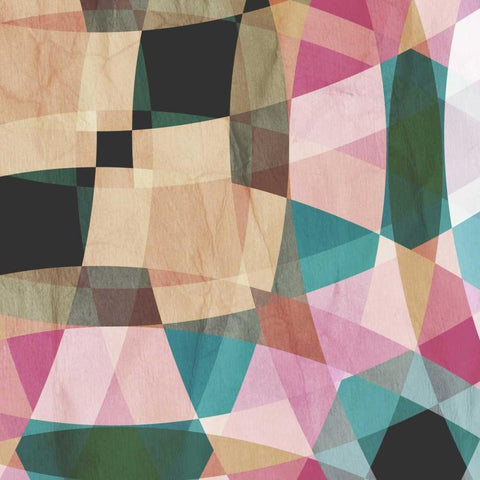 Geometric Design 2 Black Modern Wood Framed Art Print with Double Matting by GraphINC Studio