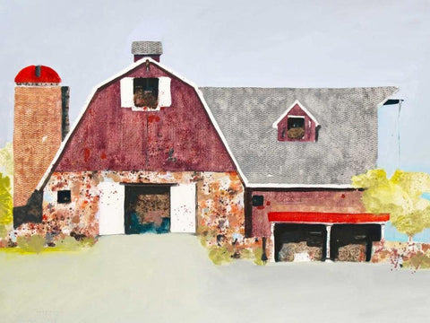Barn No. 2 White Modern Wood Framed Art Print with Double Matting by Grant, Anthony