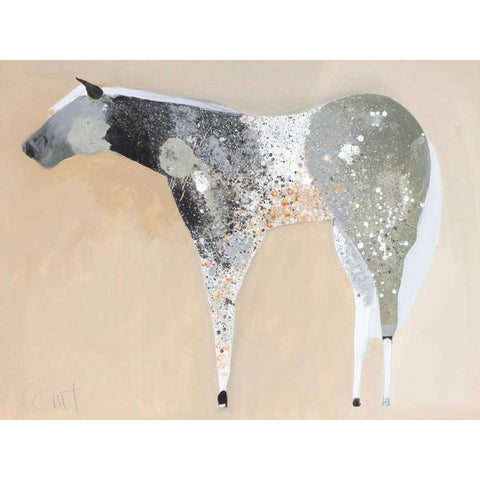 Horse No. 25 White Modern Wood Framed Art Print by Grant, Anthony
