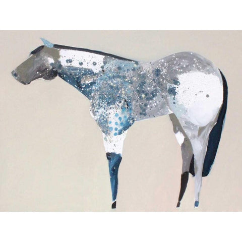 Horse No. 34 Black Modern Wood Framed Art Print by Grant, Anthony