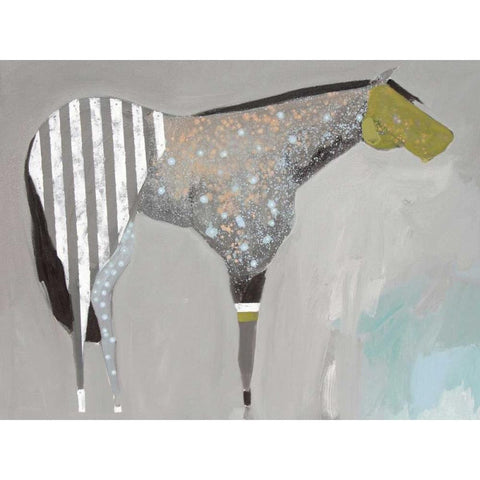 Horse No. 63 White Modern Wood Framed Art Print by Grant, Anthony