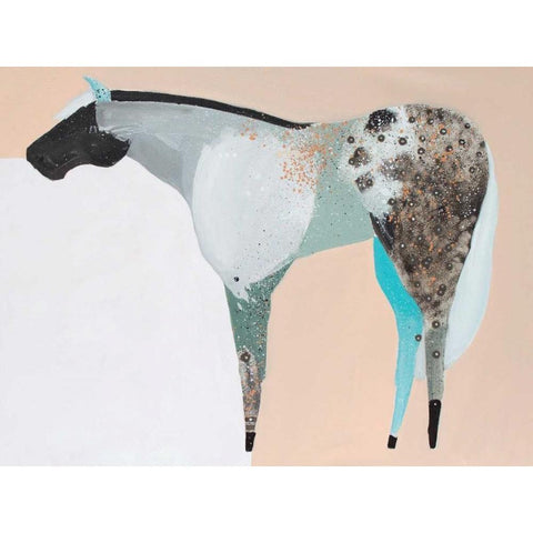 Horse No. 65 Black Modern Wood Framed Art Print with Double Matting by Grant, Anthony