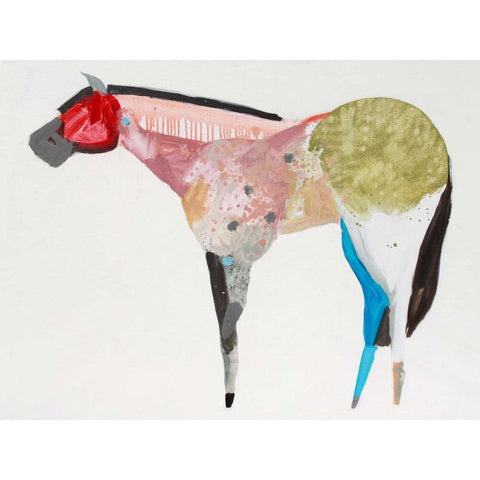 Horse No. 67 Black Modern Wood Framed Art Print with Double Matting by Grant, Anthony