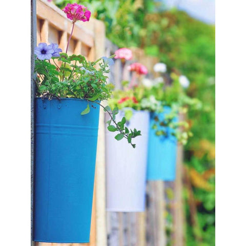 The Colored Pots Black Modern Wood Framed Art Print by Goncalves, Adelino