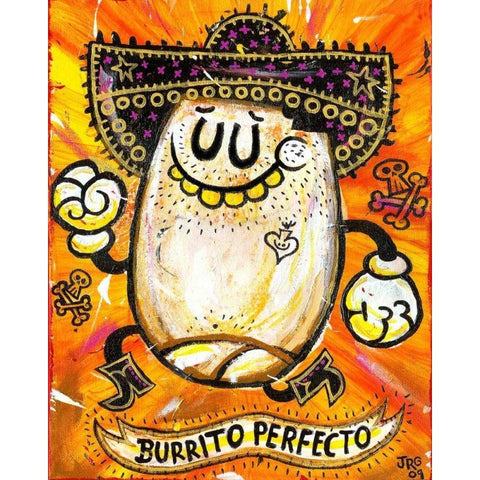 Burrito Perfecto Black Modern Wood Framed Art Print with Double Matting by Gutierrez, Jorge R.