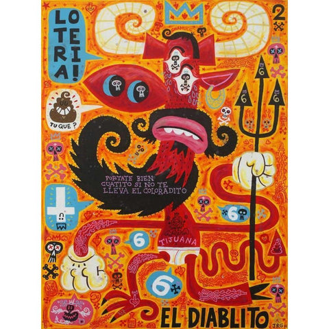 Loteria! Black Modern Wood Framed Art Print by Gutierrez, Jorge R.