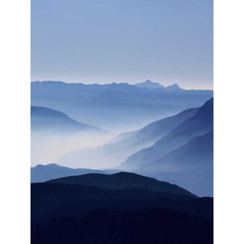 Blue Mountains Black Modern Wood Framed Art Print by Greer, Lexie