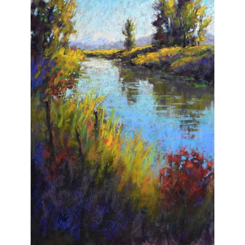 Looking down the Slough Black Modern Wood Framed Art Print with Double Matting by Gos, Alejandra