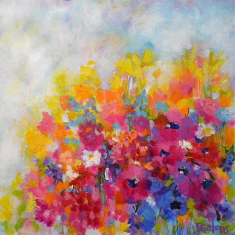 Garden at Millefiori Black Modern Wood Framed Art Print with Double Matting by Gatens, Pamela