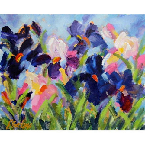 The Iris Show White Modern Wood Framed Art Print by Gatens, Pamela