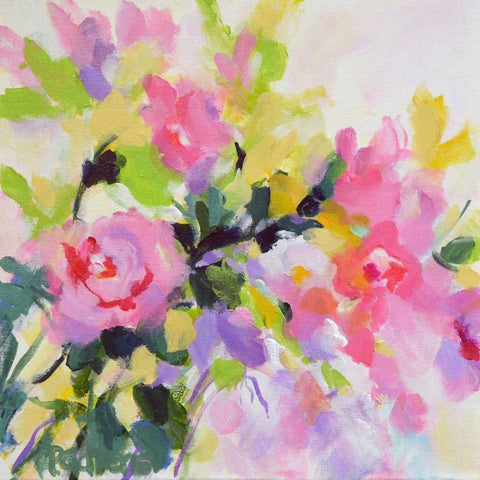 Wild Rose Garden Black Modern Wood Framed Art Print with Double Matting by Gatens, Pamela