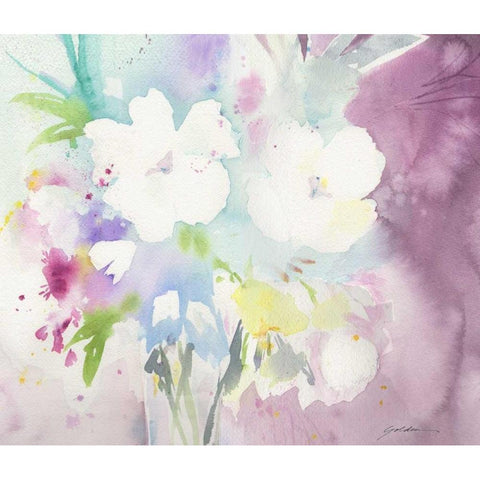 Serenity White Modern Wood Framed Art Print by Golden, Sheila