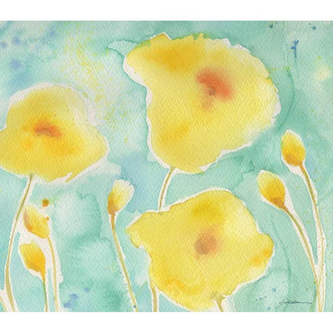 Summer Rain #3 White Modern Wood Framed Art Print by Golden, Sheila