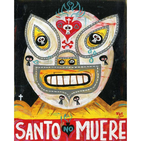 Santo Black Modern Wood Framed Art Print with Double Matting by Gutierrez, Jorge R.