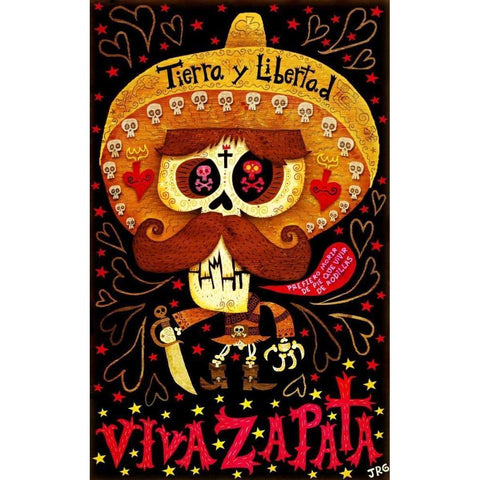 Viva Zapata Black Modern Wood Framed Art Print with Double Matting by Gutierrez, Jorge R.