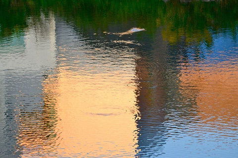 Reflection on the Iowa River No. 1 White Modern Wood Framed Art Print with Double Matting by Gonzalez, Ulpi