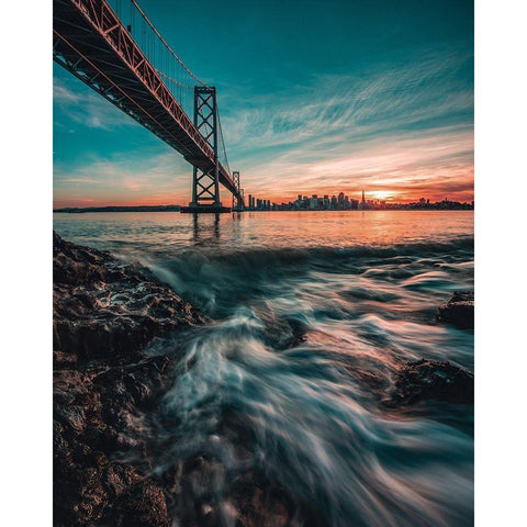Down by the Water Black Modern Wood Framed Art Print with Double Matting by Getty, Bruce