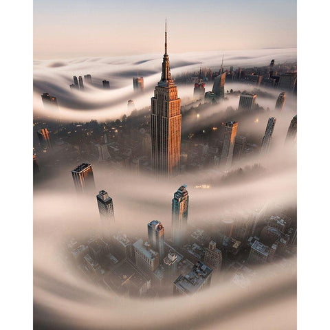 Empire Fog Black Modern Wood Framed Art Print by Getty, Bruce