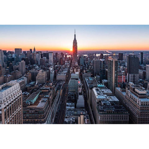 Empire Sunburst Sunrise 2 Black Modern Wood Framed Art Print with Double Matting by Getty, Bruce