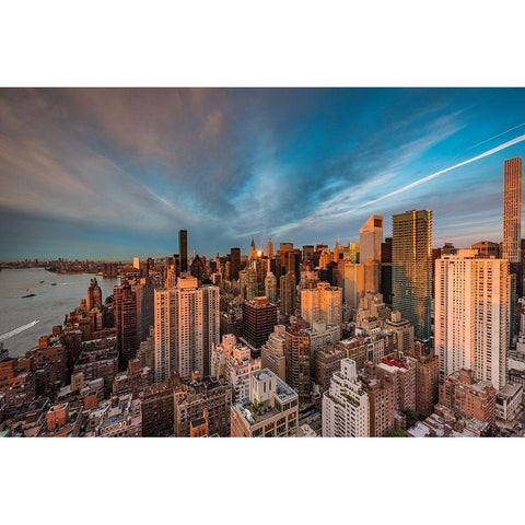 New York Morning Black Modern Wood Framed Art Print by Getty, Bruce