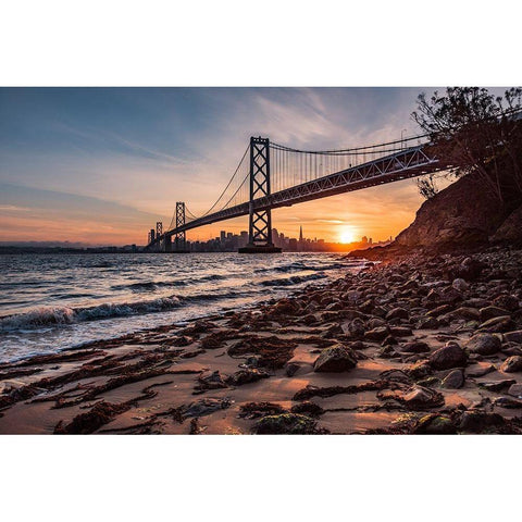 Sunset from the Island 2 Black Modern Wood Framed Art Print with Double Matting by Getty, Bruce