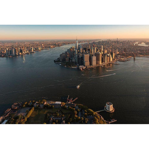 The Big Apple Black Modern Wood Framed Art Print with Double Matting by Getty, Bruce