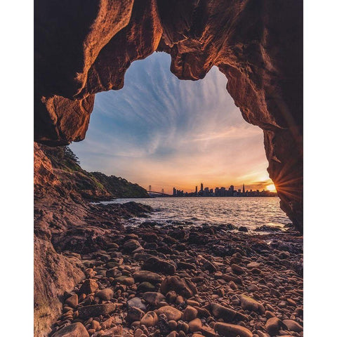 Treasure Island Cave Gold Ornate Wood Framed Art Print with Double Matting by Getty, Bruce