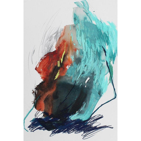 The Summer No. 5 Black Modern Wood Framed Art Print with Double Matting by Guo, Ying