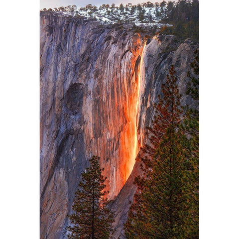Horsetail Fall Black Modern Wood Framed Art Print with Double Matting by Gavrilis, John