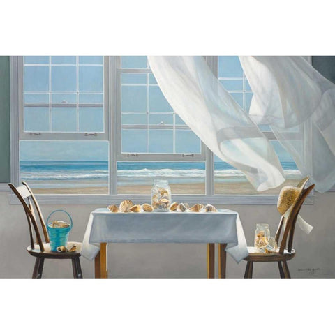 The Shell Collectors White Modern Wood Framed Art Print by Hollingsworth, Karen