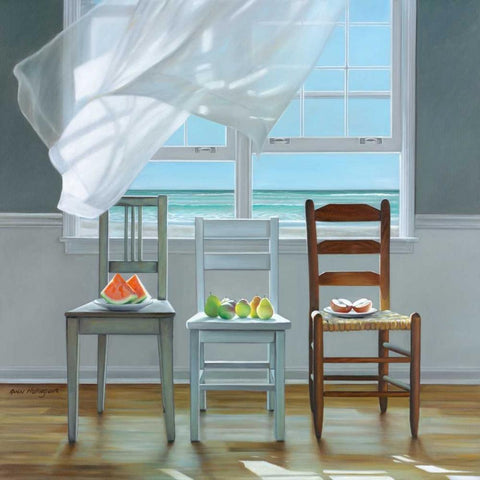 Beach Therapy Black Modern Wood Framed Art Print with Double Matting by Hollingsworth, Karen