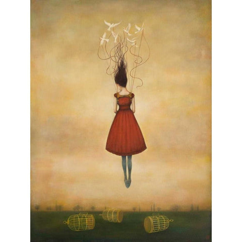 Suspension of Disbelief White Modern Wood Framed Art Print by Huynh, Duy