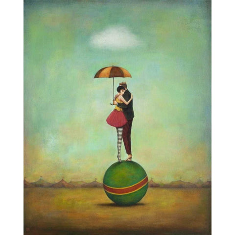 Circus Romance White Modern Wood Framed Art Print by Huynh, Duy