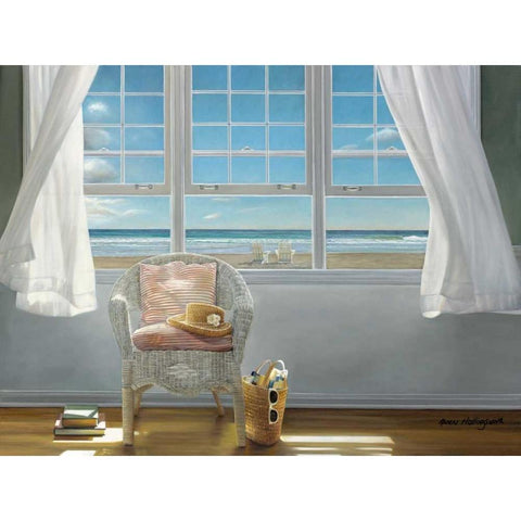 A Moments Peace White Modern Wood Framed Art Print by Hollingsworth, Karen