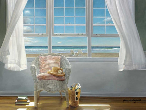 A Moments Peace White Modern Wood Framed Art Print with Double Matting by Hollingsworth, Karen