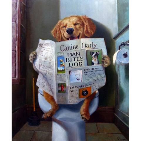 Dog Gone Funny Gold Ornate Wood Framed Art Print with Double Matting by Heffernan, Lucia