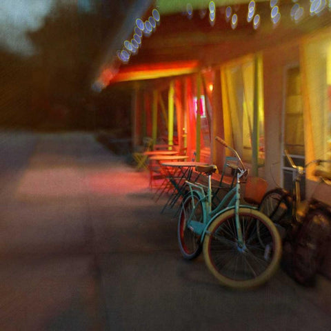 Jenniferâ€™s Bike White Modern Wood Framed Art Print by Hanna, Dawn D.