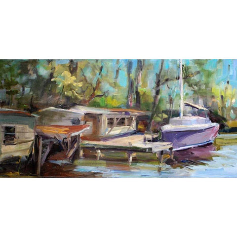 Afternoon Rest White Modern Wood Framed Art Print by Hallock, Carol