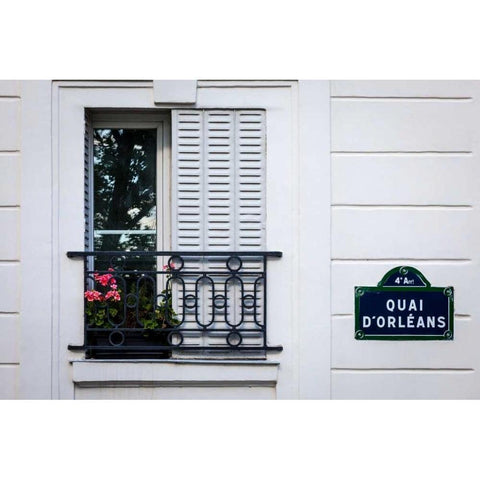 Quai dÃ¢â‚¬â„¢Orleans Black Modern Wood Framed Art Print with Double Matting by Herrera, H.J.