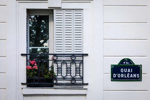 Quai dÃ¢â‚¬â„¢Orleans White Modern Wood Framed Art Print with Double Matting by Herrera, H.J.