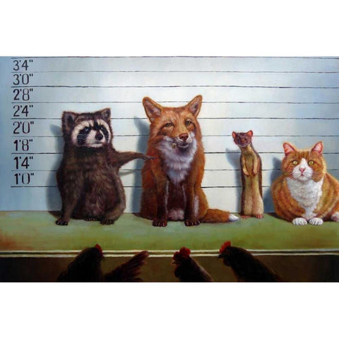 Usual Suspects Black Modern Wood Framed Art Print with Double Matting by Heffernan, Lucia