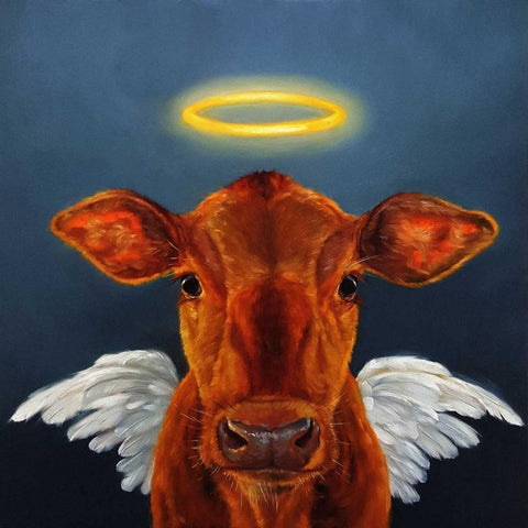 Holy Cow Black Modern Wood Framed Art Print with Double Matting by Heffernan, Lucia